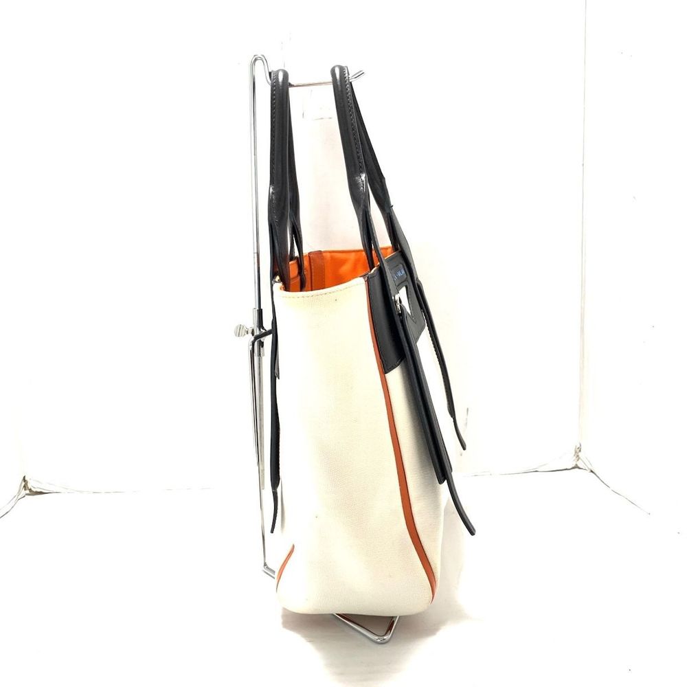 Prada Ouverture Leather Handbag White Canvas
